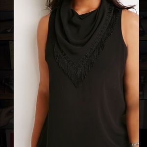 3 for 35 ✨F21 Black fringe cowl neck